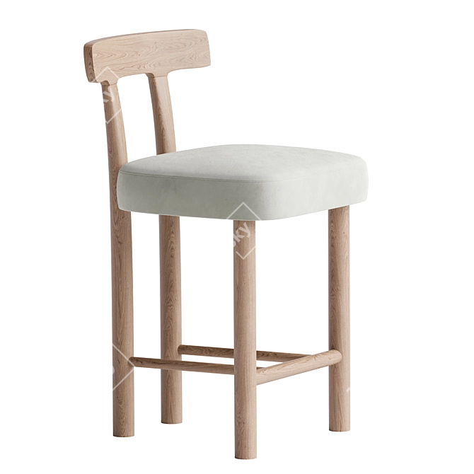 Sleek 3D Aaron Counter Stool 3D model image 2