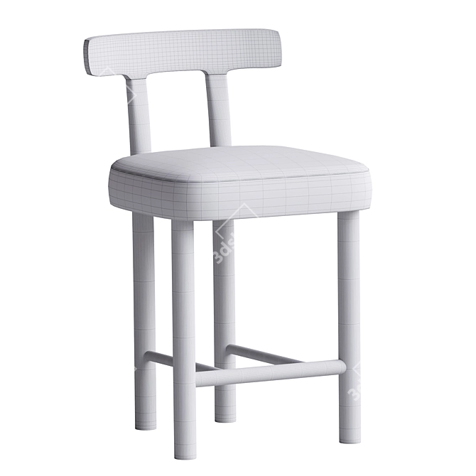 Sleek 3D Aaron Counter Stool 3D model image 4