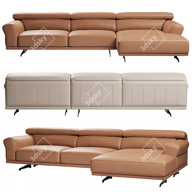 FENDA Mill Corner Sofa: Stylish Elegance 3D model image 1