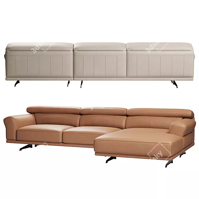 FENDA Mill Corner Sofa: Stylish Elegance 3D model image 4