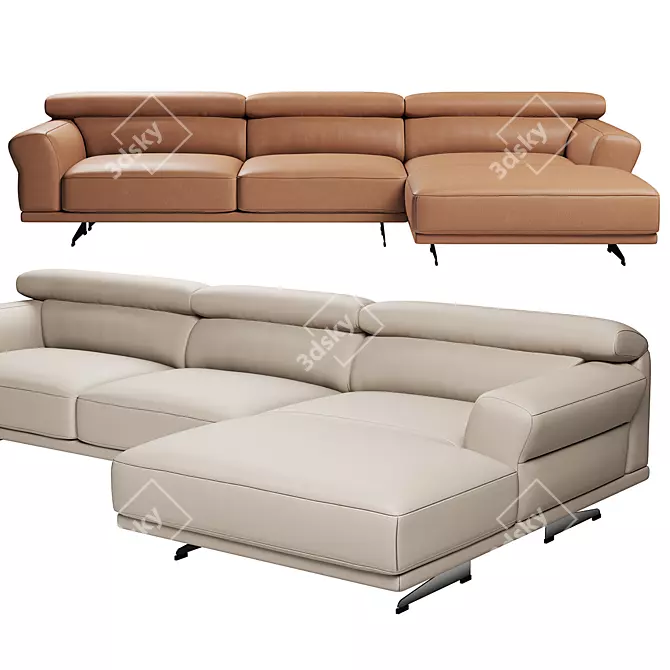 FENDA Mill Corner Sofa: Stylish Elegance 3D model image 5