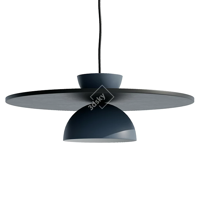 Sleek Acoustic Pendant Lamp 3D model image 1