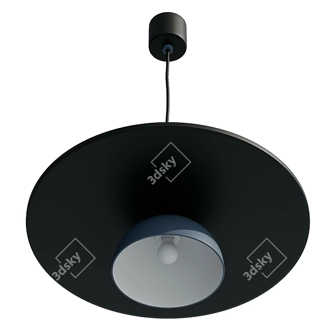 Sleek Acoustic Pendant Lamp 3D model image 4