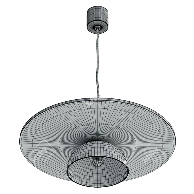 Sleek Acoustic Pendant Lamp 3D model image 6