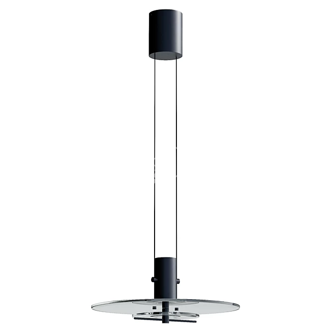 Sleek Delumina Glass Pendant Lamp 3D model image 2