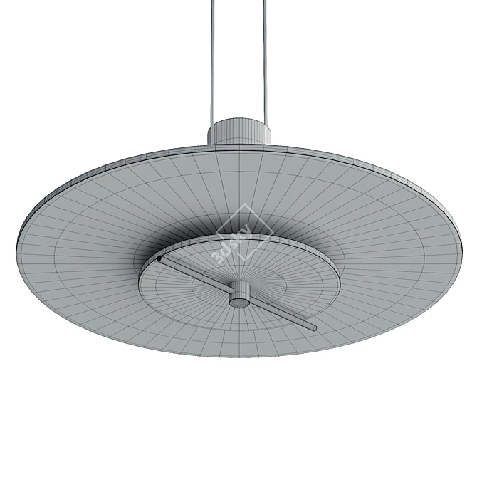 Sleek Delumina Glass Pendant Lamp 3D model image 6