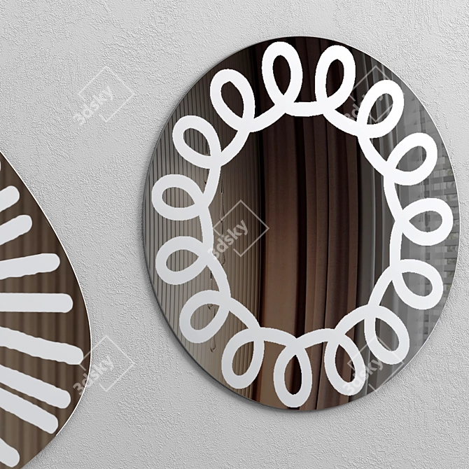 Modern Reflective Brick Mirror Design 3D model image 3