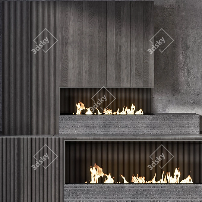 Modern Fireplace Design 3D Model 3D model image 1