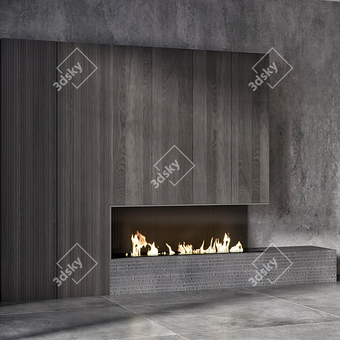 Modern Fireplace Design 3D Model 3D model image 3