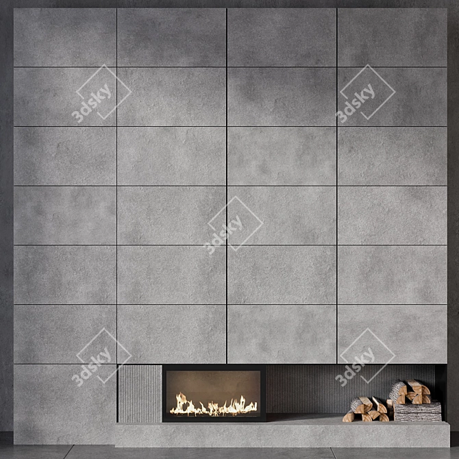 Modern Fireplace 3D Model Plugin-Free 3D model image 1