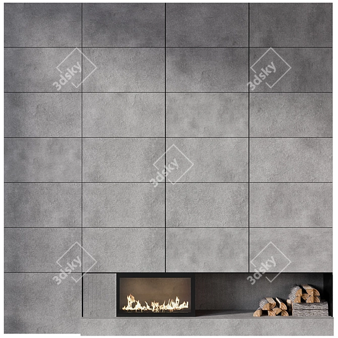 Modern Fireplace 3D Model Plugin-Free 3D model image 3