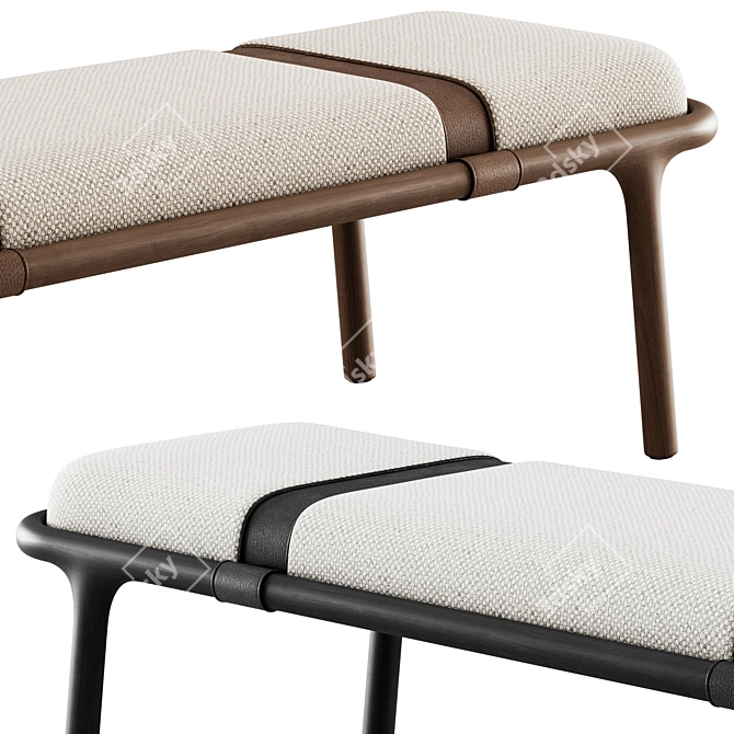 Belts Upholstered Bench: Modern Elegance 3D model image 4