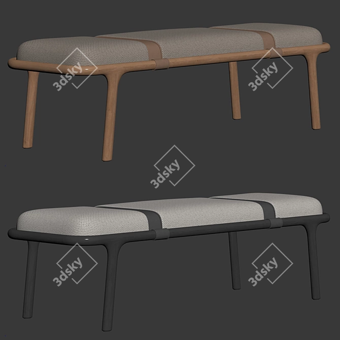 Belts Upholstered Bench: Modern Elegance 3D model image 7