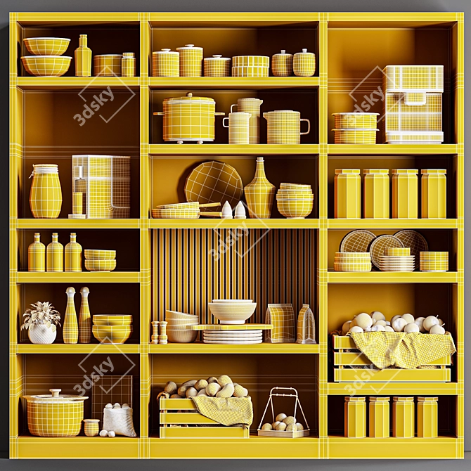  Modern Kitchen Accessories Set 3D model image 5