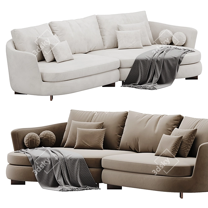 Elegant 2015 Duo Sofa Model 3D model image 1