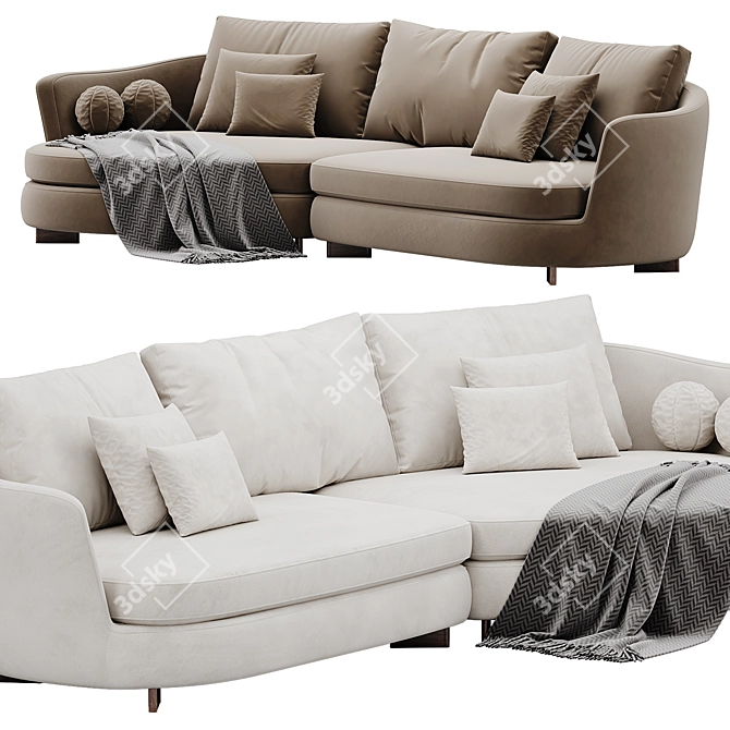 Elegant 2015 Duo Sofa Model 3D model image 2