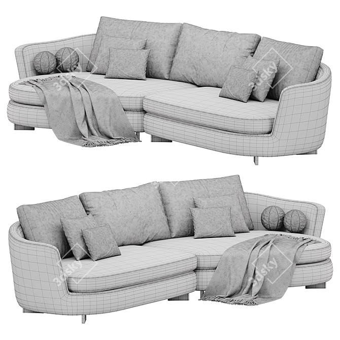 Elegant 2015 Duo Sofa Model 3D model image 4