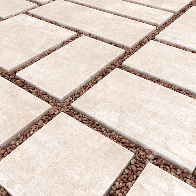 Smoothed Paving Pebble Textures 3D model image 3