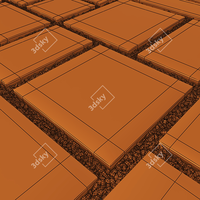 Smoothed Paving Pebble Textures 3D model image 6