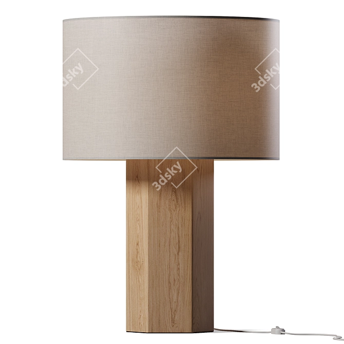 Sleek Wood Table Lamp 3D model image 1