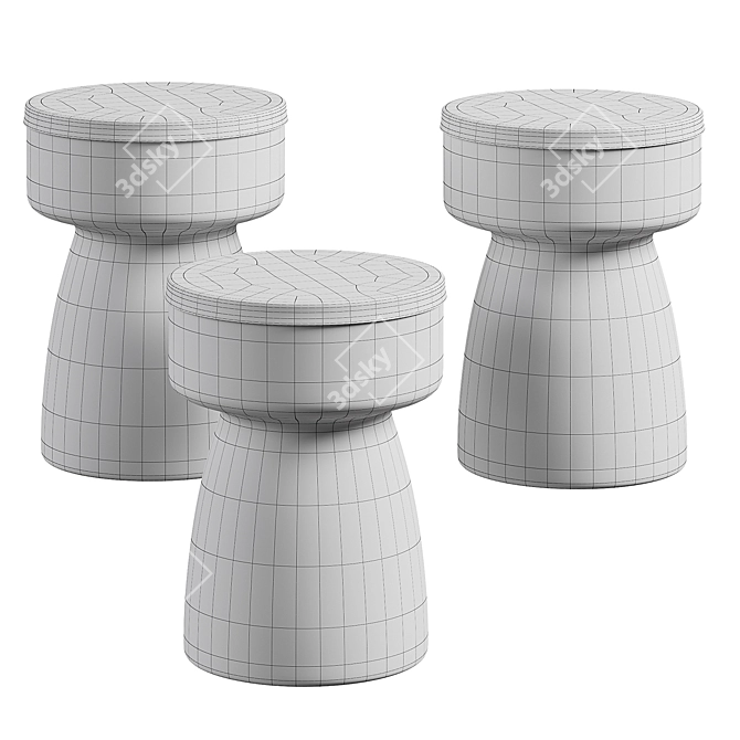 Contemporary Roma Side Table 3D model image 3