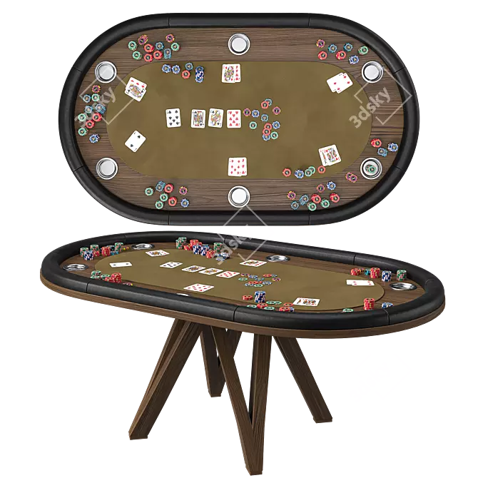 Luxury Poker Table, 3D Model 3D model image 1