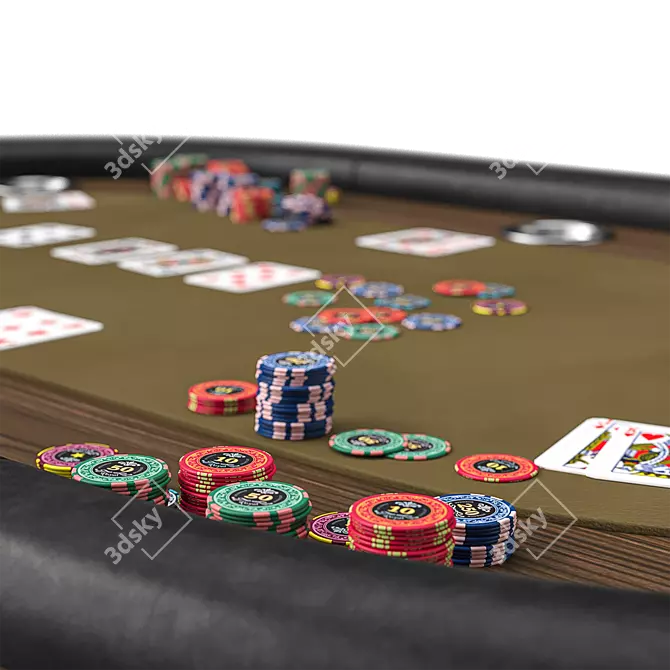 Luxury Poker Table, 3D Model 3D model image 4