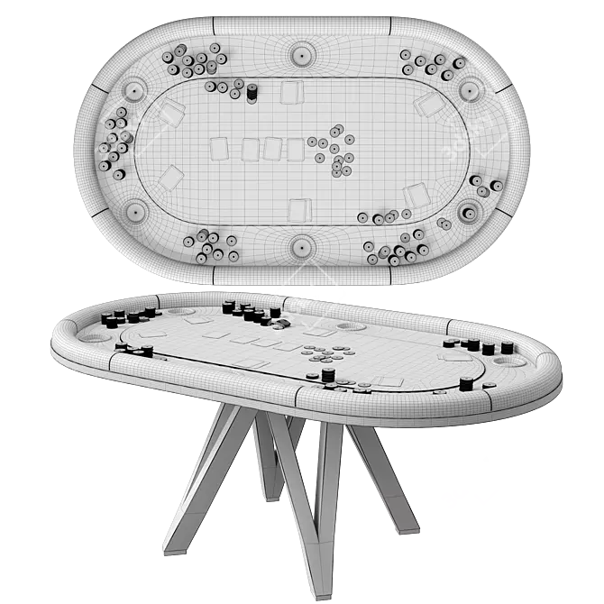 Luxury Poker Table, 3D Model 3D model image 6