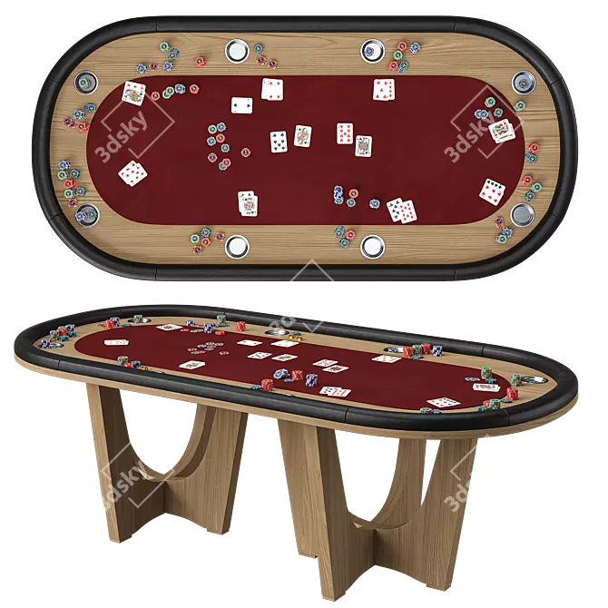 Ultimate Poker Table Bundle 3D model image 1