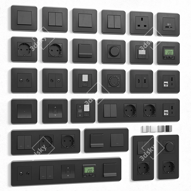 Schneider Unica Pro Switches & Sockets 3D model image 1