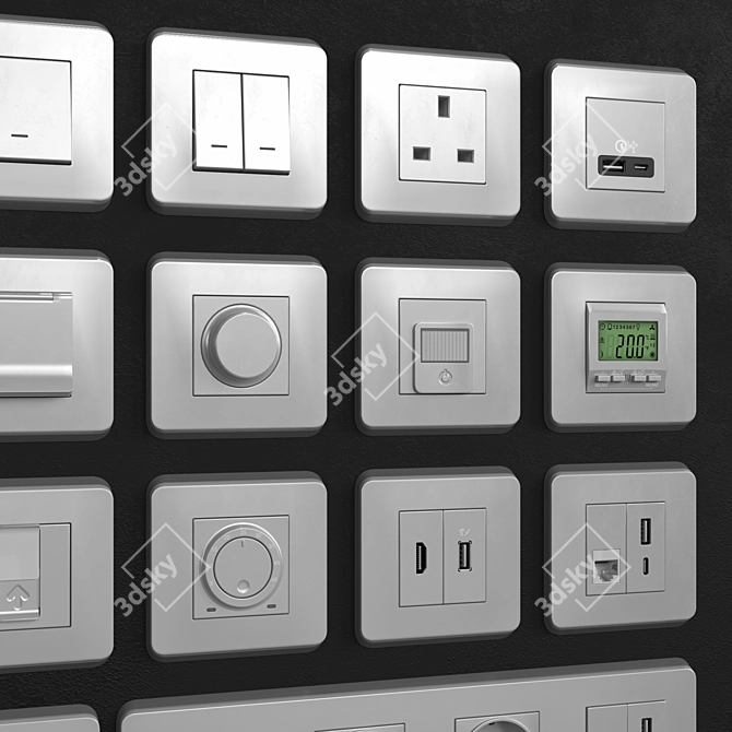 Schneider Unica Pro Switches & Sockets 3D model image 4