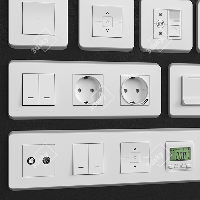 Schneider Unica Pro Switches & Sockets 3D model image 5