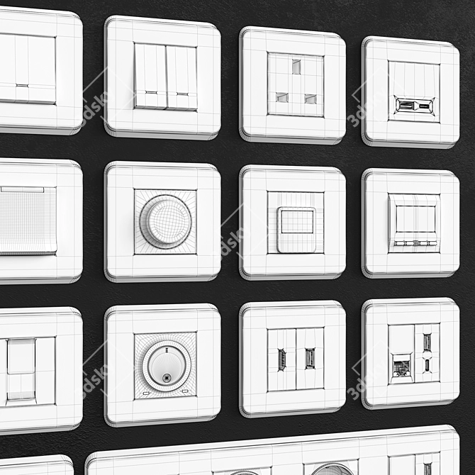 Schneider Unica Pro Switches & Sockets 3D model image 7