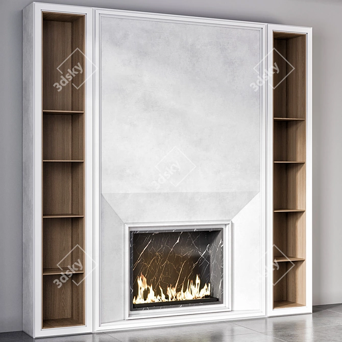 Modern Minimalist Fireplace Model 3D model image 2