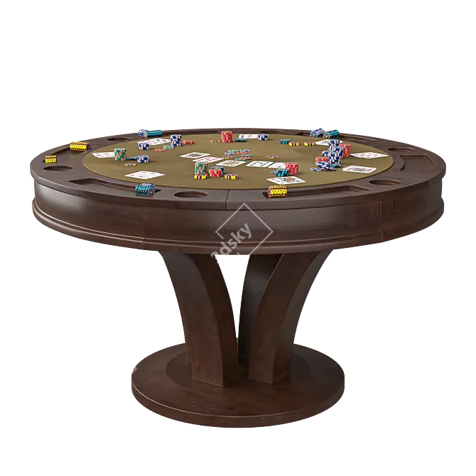 Corona Textured Hamilton Poker Table 3D model image 2