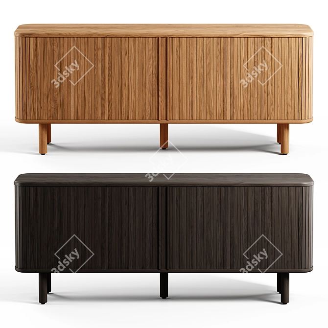 Modern 2-Door Sideboard Set 3D model image 1