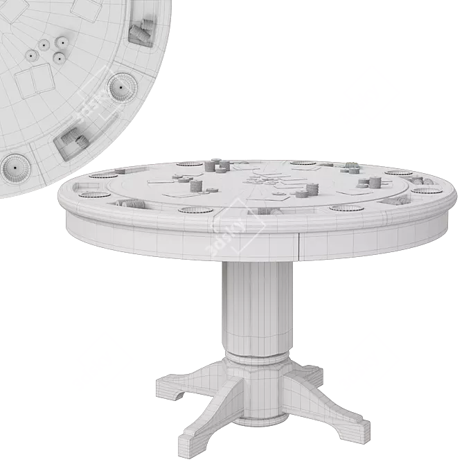 3DMax 2018 Legacy Gaming Table 3D model image 6