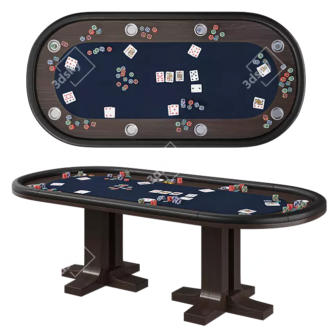  Menlo 96" Texas Hold'em Poker Table 3D model image 1