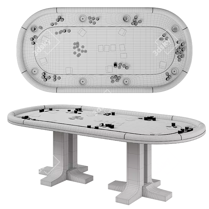  Menlo 96" Texas Hold'em Poker Table 3D model image 5