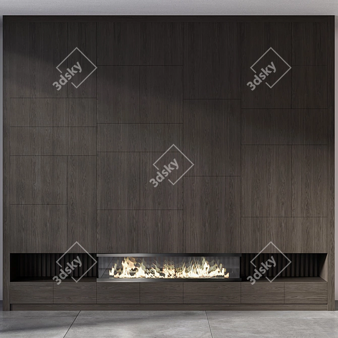 Modern Fireplace Model for Renders 3D model image 1