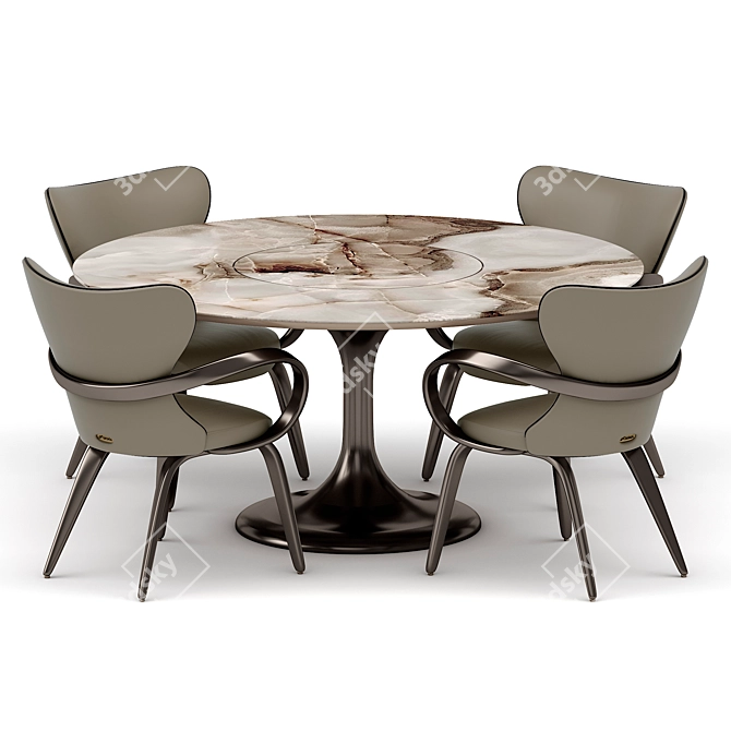 Elegant Dining Set Reves Noizette 3D model image 1