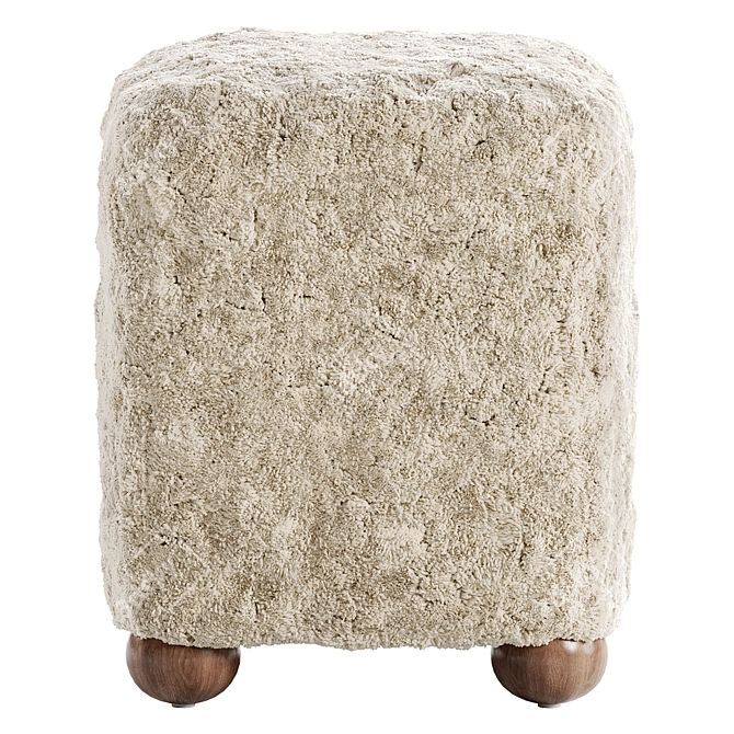 Textured Square Wool Ottoman Bed 3D model image 2