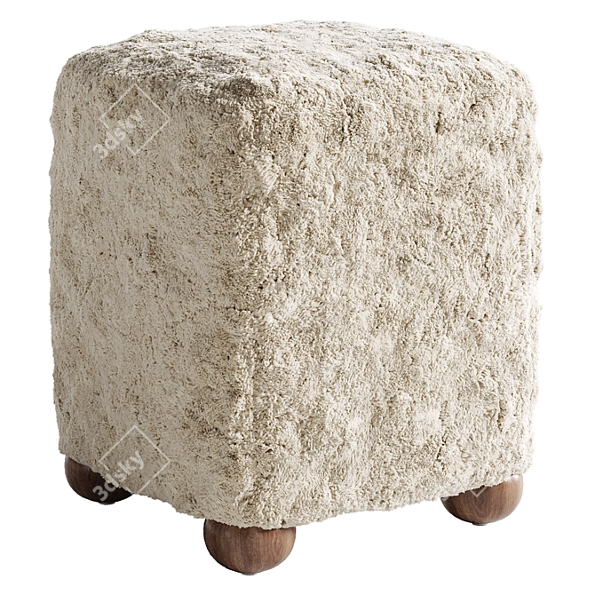 Textured Square Wool Ottoman Bed 3D model image 7