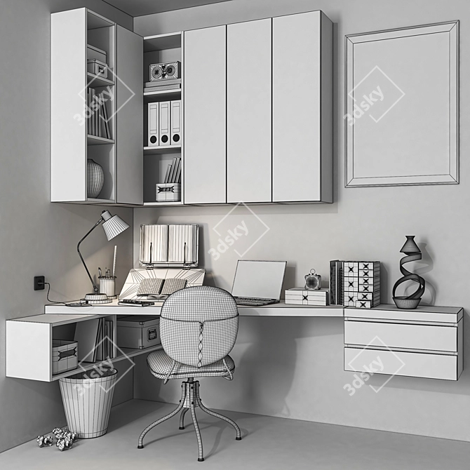 Functional Office Furniture Set 3D model image 5