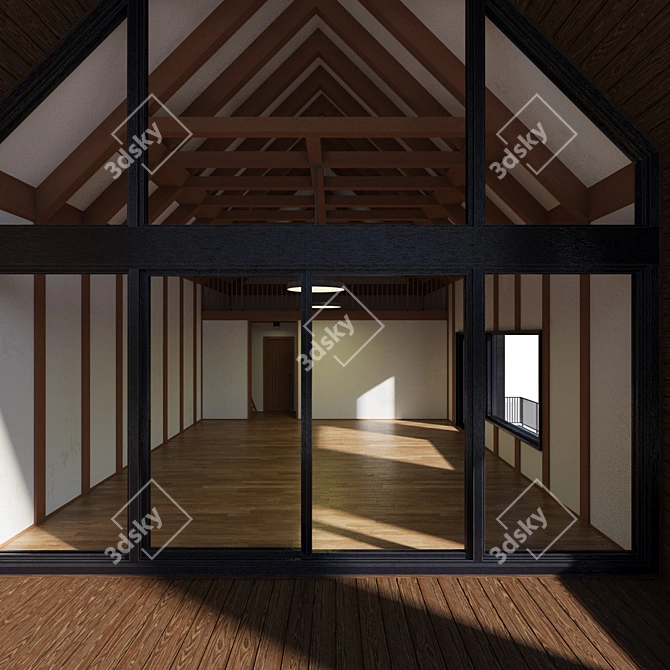 Architectural Barnhouse Forest Model 3D model image 2