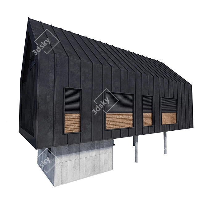 Architectural Barnhouse Forest Model 3D model image 4