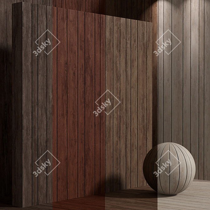 Seamless Wood Plank Texture Set 3D model image 1