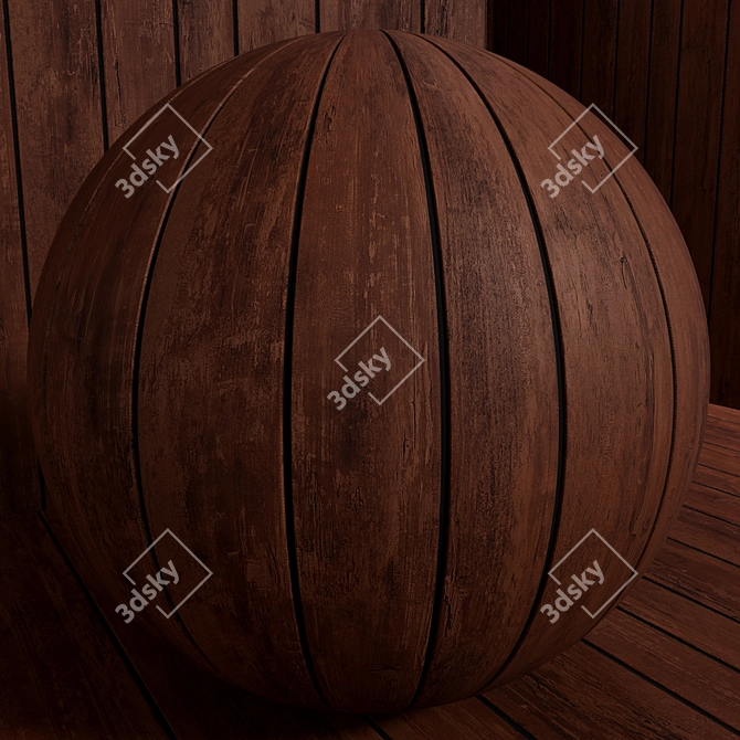 Seamless Wood Plank Texture Set 3D model image 2