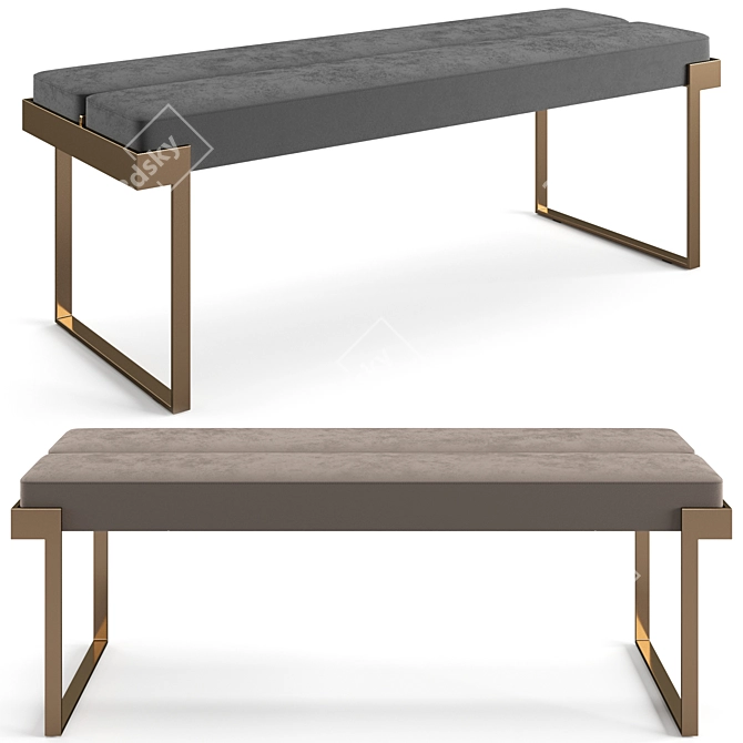 Elegant Avenue Bench for Luxe 3D model image 1