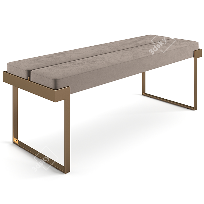 Elegant Avenue Bench for Luxe 3D model image 3